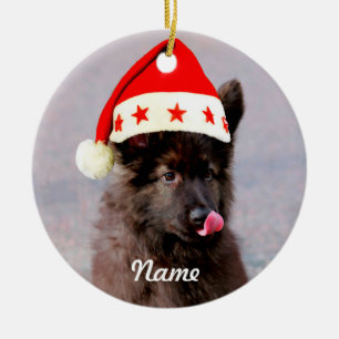 Aangepaste Duitse Herder Dog Christmas Pet Keramisch Ornament