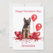 Aangepaste Duitse herder hart ballonnen Valentijn Feestdagenkaart (Voorkant)