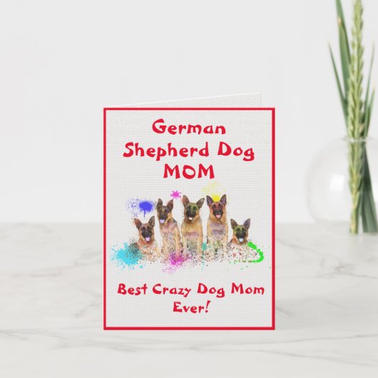 Aangepaste Duitse Herder Moeder Hond Beste Gek Dig Kaart (Voorkant)