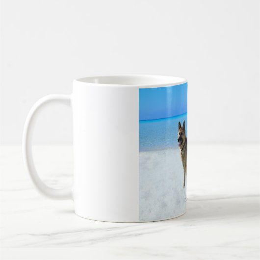 Aangepaste Duitse herder op het strand Koffie Mok (Links)