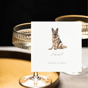 Aangepaste Duitse Herder Pet Wedding Servet