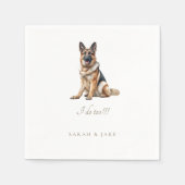Aangepaste Duitse Herder Pet Wedding Servet (Voorkant)