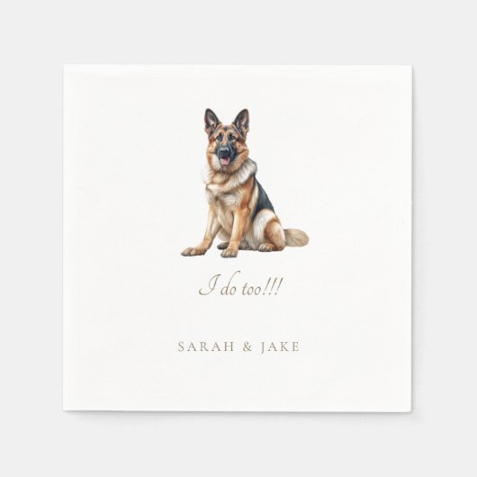 Aangepaste Duitse Herder Pet Wedding Servet (Voorkant)