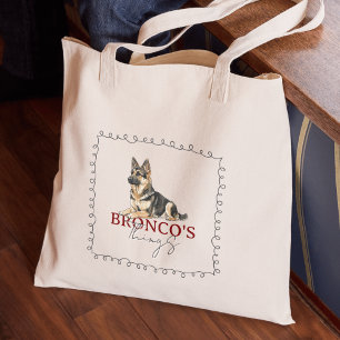 Aangepaste Duitse Herder Portret Hond Dingen Tote Bag