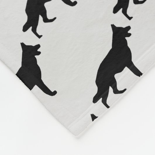 Aangepaste Duitse Herdershond Silhouet Fleece Deken (Hoek)