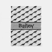 Aangepaste Duitse Herdershond Silhouet Fleece Deken (Voorkant)