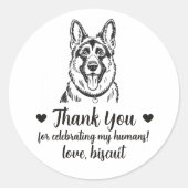 Aangepaste Duitse Herdershond Trouwcadeaustickers Ronde Sticker (Voorkant)