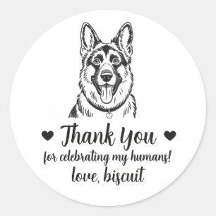 Aangepaste Duitse Herdershond Trouwcadeaustickers Ronde Sticker