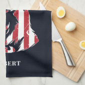 Aangepaste Duitse Herdershond Vlag VS Theedoek (Quarter Fold)