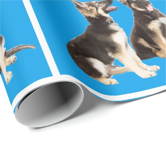 Aangepaste Duitse Puppies van Shepherd Cadeaupapier (Rol Hoek)