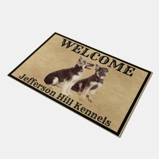 Aangepaste Duitse Puppies van Shepherd Deurmat (Schuin)