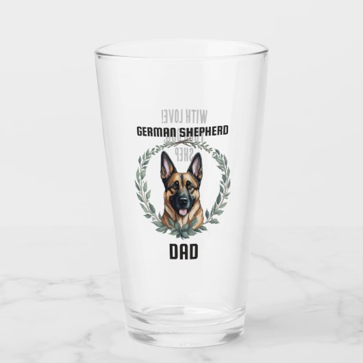 Aangepaste Duitse Shepherd Dad Glas (Voorkant)