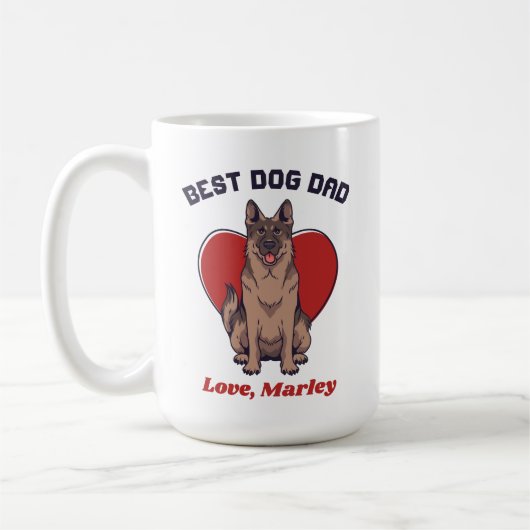 Aangepaste Duitse Shepherd Dog Dad Koffiemok (Links)