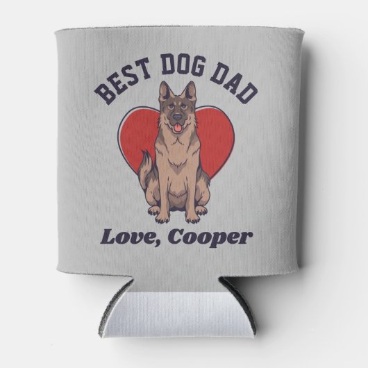 Aangepaste Duitse Shepherd Dog Dad - tekst Blikjeskoeler (Voorkant)