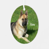 Aangepaste Duitse Shepherd Puppy Dog Metalen Ornament (Voorkant links)