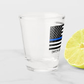 Aangepaste dun blauwe lijn Amerikaanse vlag Shot Glas (Links)