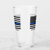 Aangepaste dunne blauwe lijn Amerikaanse vlag Glas (Links)