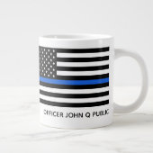 Aangepaste dunne blauwe lijn Amerikaanse vlag Grote Koffiekop (Rechts)