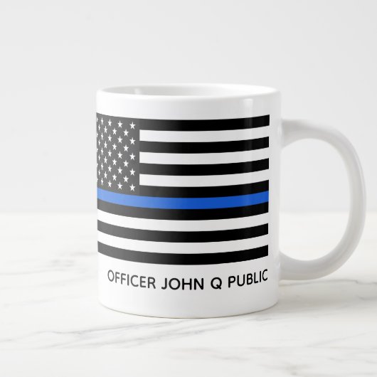 Aangepaste dunne blauwe lijn Amerikaanse vlag Grote Koffiekop (Rechts)