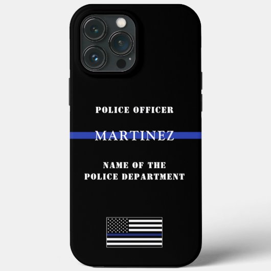 Aangepaste dunne blauwe lijn politieagent vlag van Case-Mate iPhone case (Achterkant)