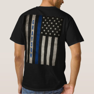 Aangepaste Dunne Blauwe Lijn Vlag T-shirt