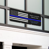 Aangepaste dunne blauwe lijn VS vlag Handy display Spandoek (Buitenkant Gebouw)