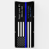 Aangepaste dunne blauwe lijn VS vlag Handy display Spandoek (Verticaal)