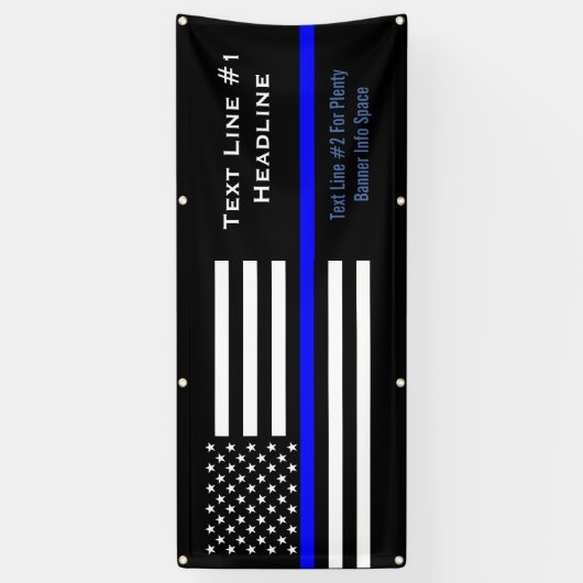 Aangepaste dunne blauwe lijn VS vlag Handy display Spandoek (Verticaal)