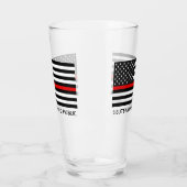 Aangepaste dunne rode lijn Amerikaanse vlag Glas (Links)