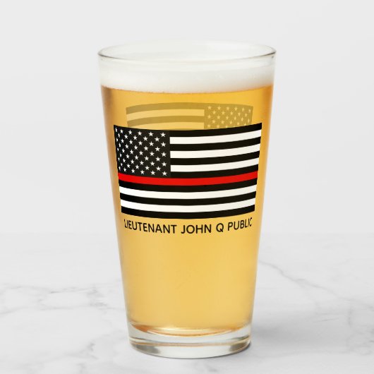 Aangepaste dunne rode lijn Amerikaanse vlag Glas (Voorkant gevuld)