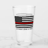 Aangepaste dunne rode lijn Amerikaanse vlag Glas (Voorkant)