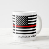 Aangepaste dunne rode lijn Amerikaanse vlag Grote Koffiekop (Voorkant rechts)