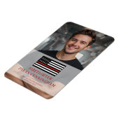 Aangepaste dunne rode lijn brandweerman Fire Acade Magneet (Linkerzijde)