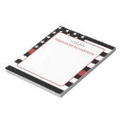 Aangepaste Dunne Vlag brandweerman met rode lijn Notitieblok (Linkerzijde)