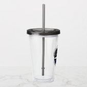 Aangepaste dunne witte lijn VS vlag EMS EMT Acryl Drinkbeker (Rechts)