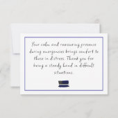 Aangepaste dunne witte lijn VS vlag EMS EMT Bedankkaart (Achterkant)