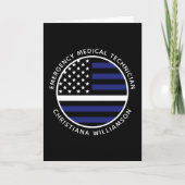 Aangepaste dunne witte lijn VS vlag EMS EMT Kaart (Voorkant)
