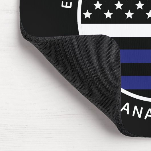 Aangepaste dunne witte lijn VS vlag EMS EMT Muismat (Hoek)