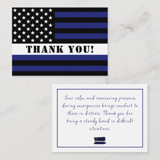 Aangepaste dunne witte lijn VS vlag EMS EMT Notitiekaartje (Voorkant / Achterkant)