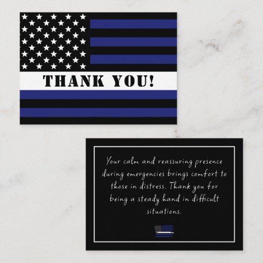 Aangepaste dunne witte lijn VS vlag EMS EMT Notitiekaartje (Voorkant / Achterkant)