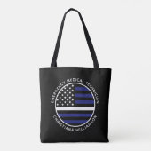 Aangepaste dunne witte lijn VS vlag EMS EMT Tote Bag (Achterkant)