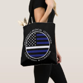 Aangepaste dunne witte lijn VS vlag EMS EMT Tote Bag (Dichtbij)