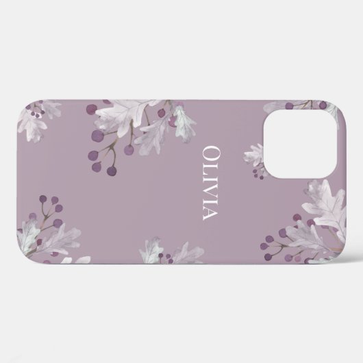 Aangepaste Dusty Lavender Berries Modern Case-Mate iPhone Case (Achterkant (horizontaal))