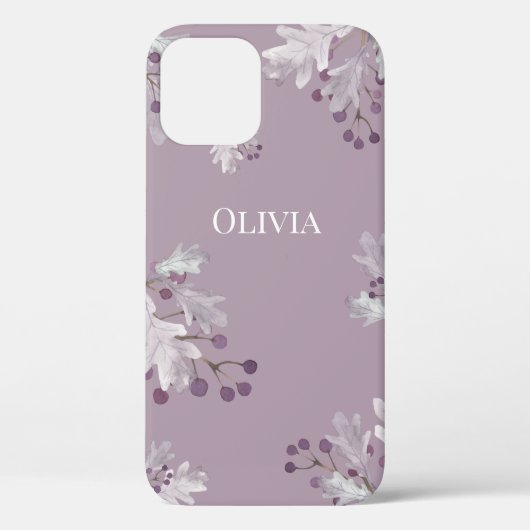Aangepaste Dusty Lavender Berries Modern Case-Mate iPhone Case (Achterkant)