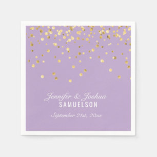 Aangepaste DUSTY MAUVE Gold Confetti Wedding Servet
