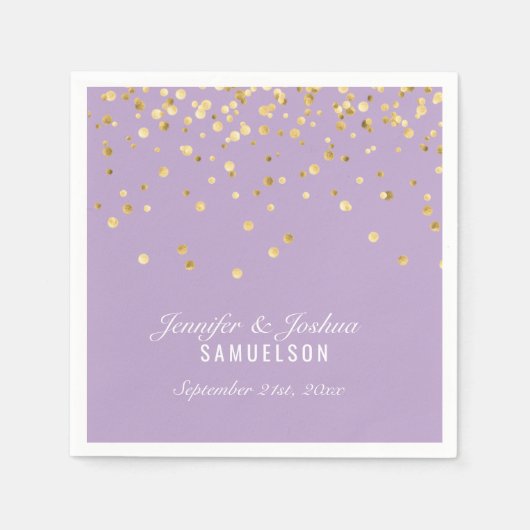 Aangepaste DUSTY MAUVE Gold Confetti Wedding Servet (Voorkant)