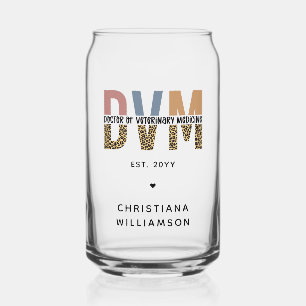 Aangepaste DVM Doctor in de diergeneeskunde Blikvorm Glas