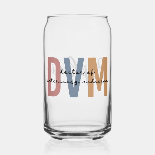 Aangepaste DVM Doctor in de diergeneeskunde Blikvorm Glas (Voorkant)