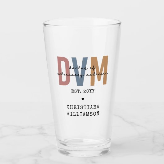 Aangepaste DVM Doctor in de diergeneeskunde Glas (Voorkant)