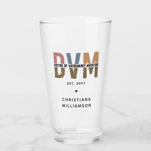 Aangepaste DVM Doctor in de diergeneeskunde Glas (Voorkant)